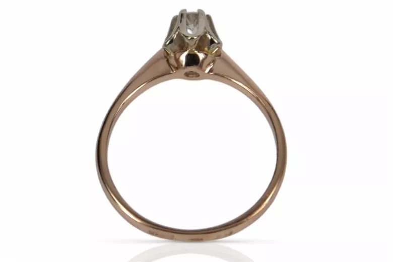 Ring Cubic Zirconia Original Vintage 14k s růžovým zlatým klasickým vinobraní VRC353